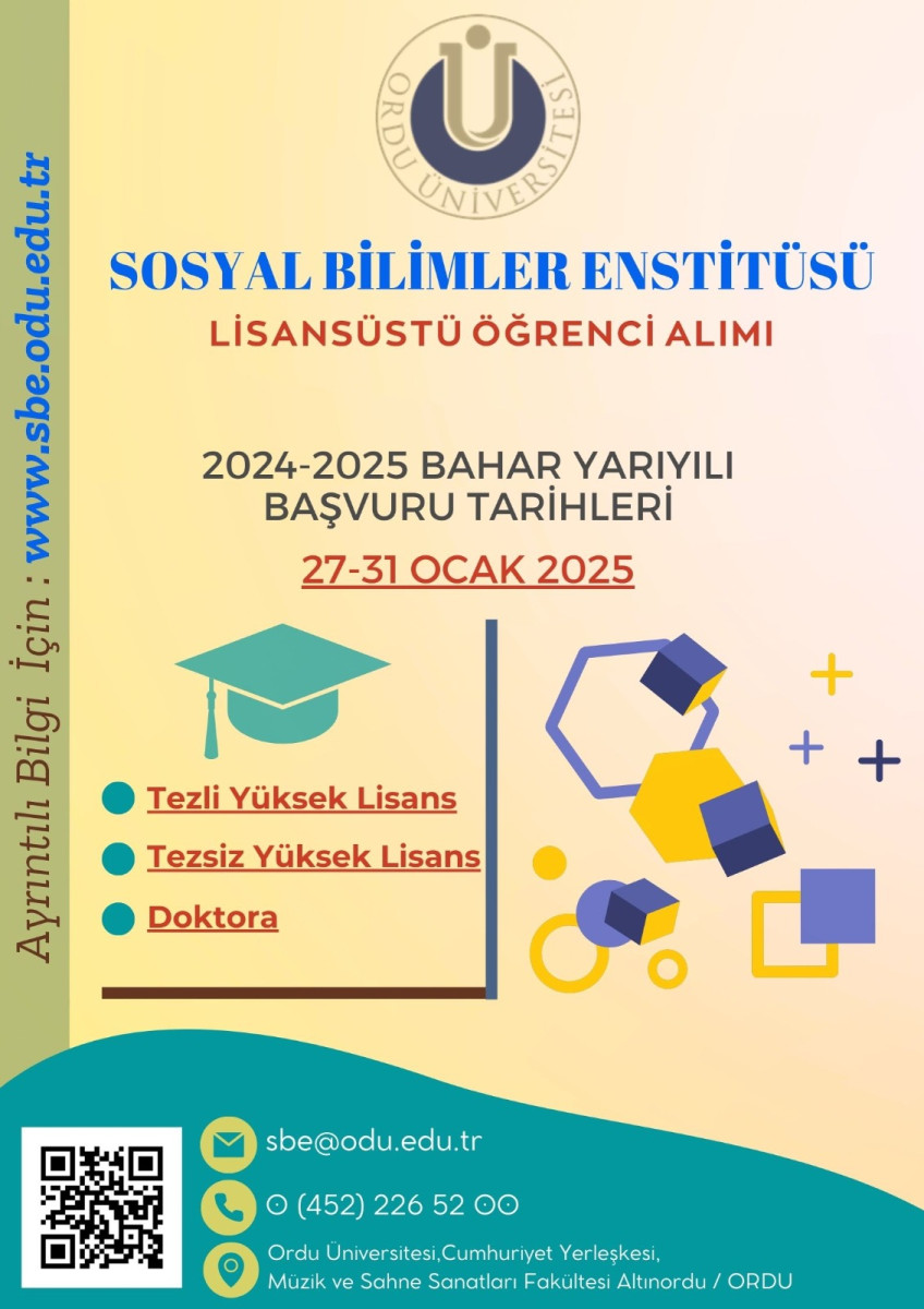  ODÜ Sosyal Bilimler Enstitüsü Yüksek Lisans ve Doktora Başvuruları Başlıyor