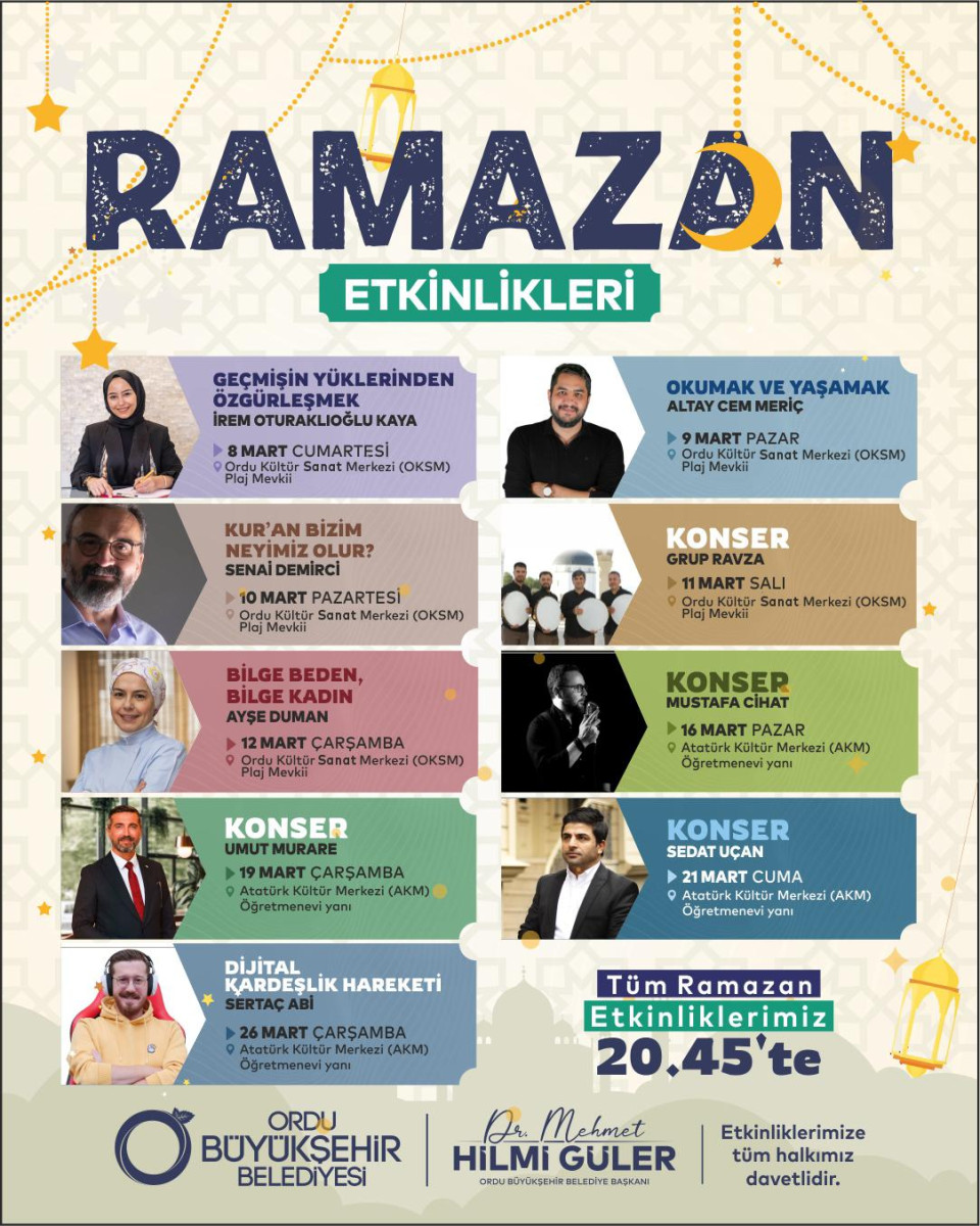 ORDU’DA RAMAZAN COŞKUSU ZİRVE YAPACAK